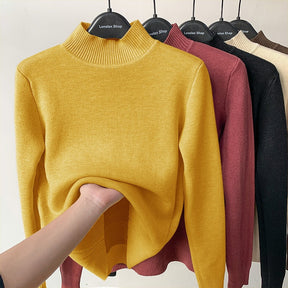Suéter de Malha  Suéter com Gola Alta  Suéter  Blusa Manga Longa feminina  Blusa Manga Longa  Blusa Fechada  Blusa de Malha