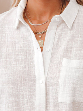 Camisa Feminina Manga Curta em Linho - Melissa