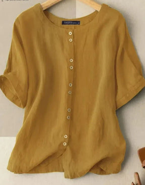 Blusa Casual Manga Curta - 100% Algodão