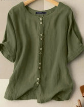 Blusa Casual Manga Curta - 100% Algodão