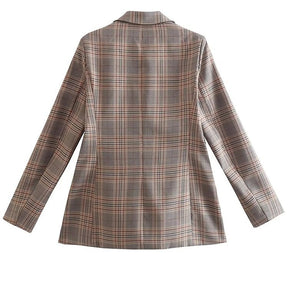 Blazer Xadrez  Blazer Longo Grosso Xadrez de Cintura Larga Ninon  Blazer Longo  Blazer Grosso  Blazer de Cintura Larga  Blazer com Botões  Blazer  Blazer Liso  blazer feminino  blazer  Blazer Feminino Liso