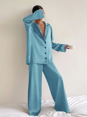 Pijama Feminino de Cetim Longo-Chicago