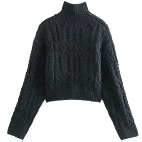 Suéter Tricô  Suéter Liso  Suéter de Gola Meio Alta  Suéter Cropped  Suéter  escassez  Suéter de Malha  Suéter Grosso  Suéter de Manga Longa  Suéter Solto  Suéter com Gola Alta  suéter peluciado  suéter feminino