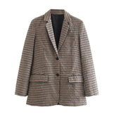 Blazer Xadrez  Blazer Grosso Xadrez com Botões Manon  Blazer Grosso  Blazer com Botões  Blazer  blazer feminino