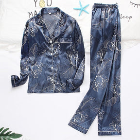 Pijama feminino em Cetim Longo-Florença