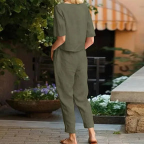 Conjunto Feminino Camisa e Calça Alfaiataria Belina