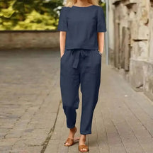 Conjunto Feminino Camisa e Calça Alfaiataria Belina
