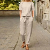 Conjunto Feminino Camisa e Calça Alfaiataria Belina