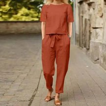 Conjunto Feminino Camisa e Calça Alfaiataria Belina