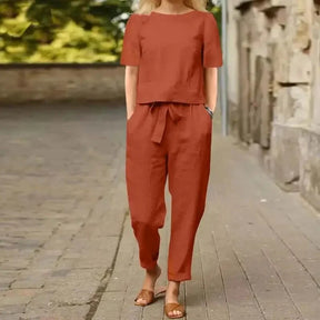 Conjunto Feminino Camisa e Calça Alfaiataria Belina