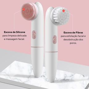 Escova de Limpeza Facial Profunda 2 em 1 -  Elétrica