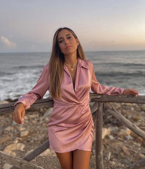 Vestido de Festa Cetim Curto -Lorella