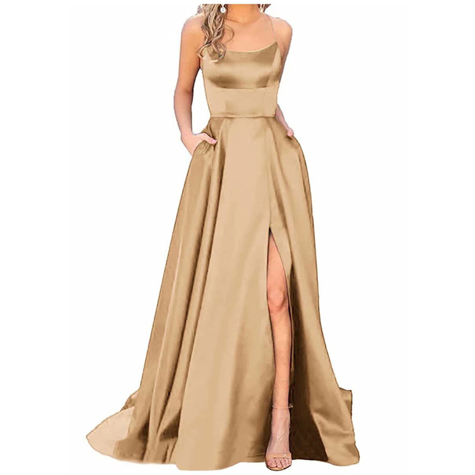 Vestido Longo de Festa de Cetim - Jolie