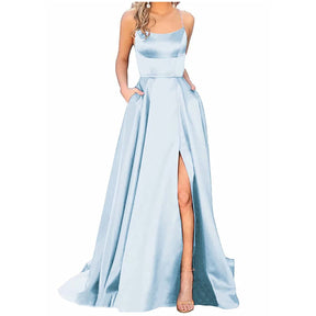 Vestido Longo de Festa de Cetim - Jolie