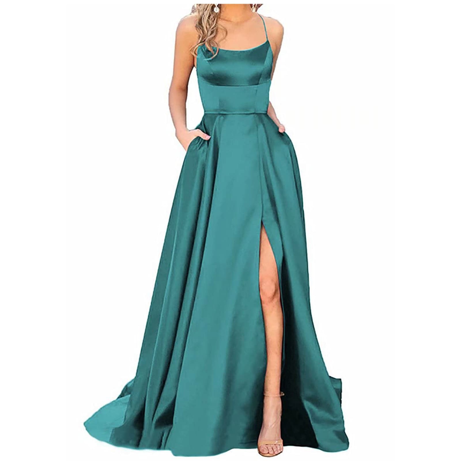 Vestido Longo de Festa de Cetim - Jolie